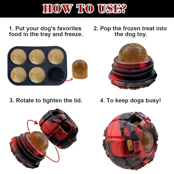 Yipetor Dog Toy, Frozen Treats to Keep Dogs Busy, Interactive Large, RED - Picture 11 of 13